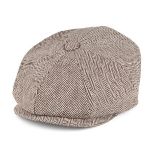 Brown Kids Herringbone Newsboy Cap