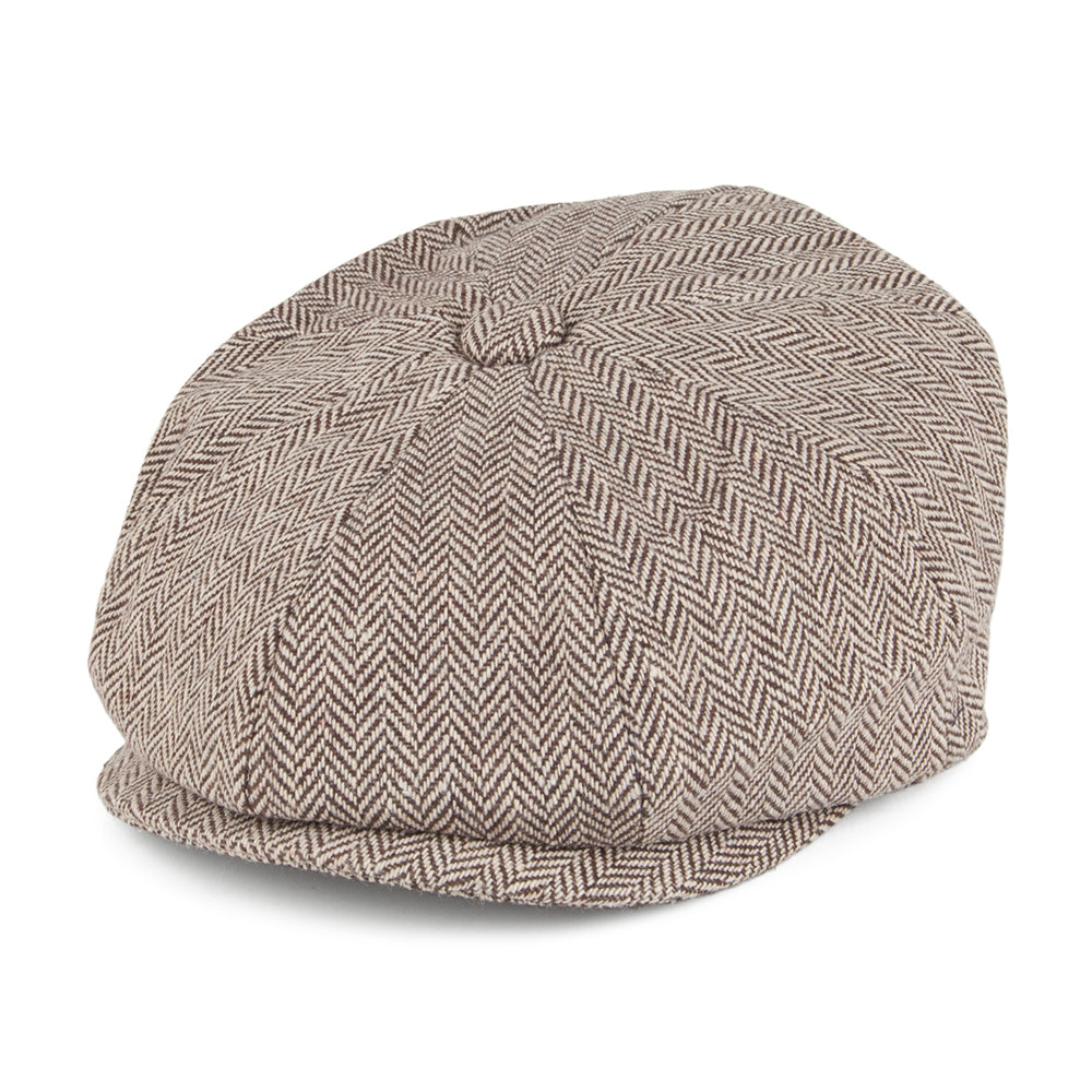 Brown Kids Herringbone Newsboy Cap